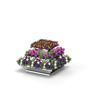 Hochbeet Cleo: Blumenpracht für Ihren Balkon, 3 Ebenen aus verzinktem Blech